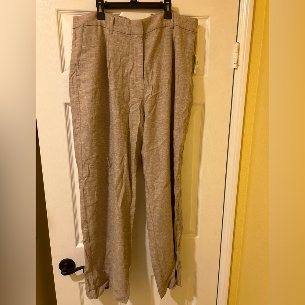NEVER WORN: BEIGE LINEN OLD NAVY TROUSERS SIZE XL